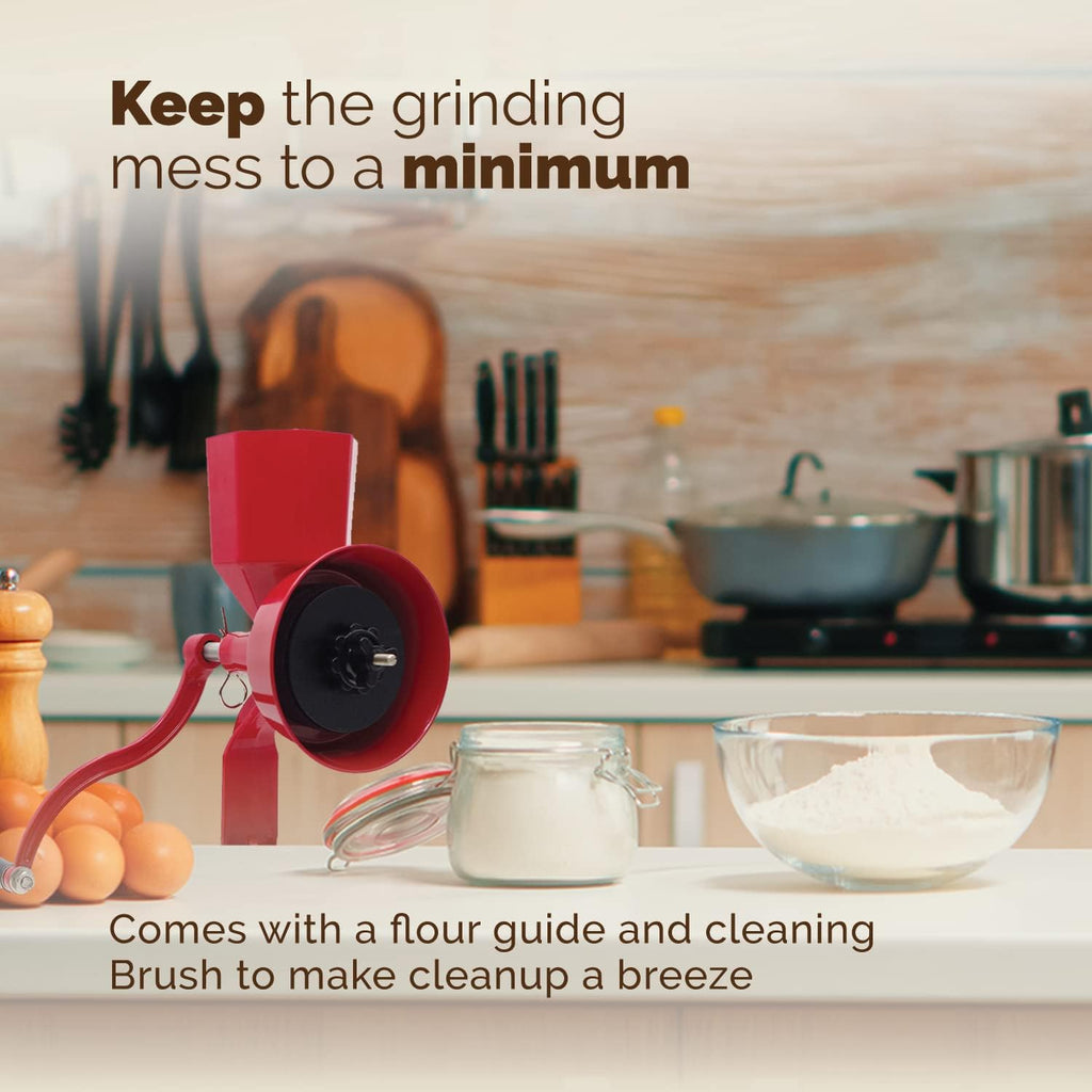 Red Manual Hand Grain Mill J40848