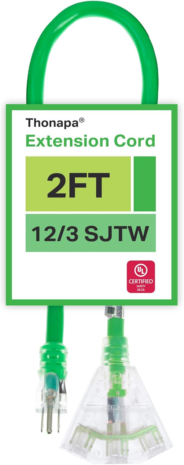 50 Foot Lighted Outdoor Extension Cord with 3 Outlets Y8195