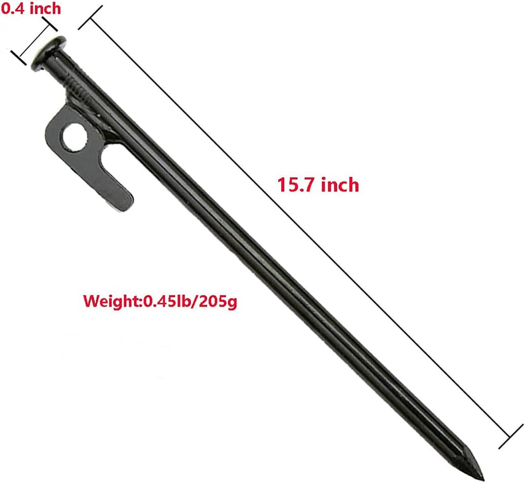 15.7 Inches 20 Pcs Heavy Duty Steel Tent Stakes T777