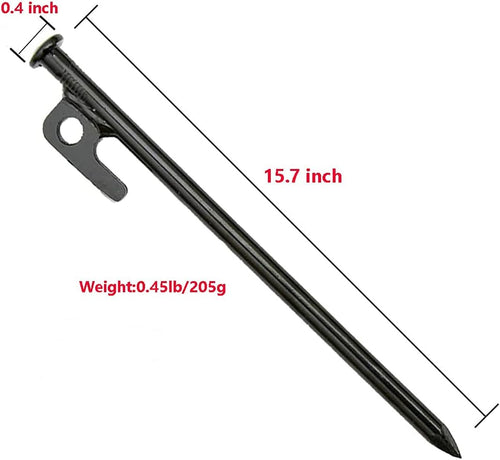 15.7 Inches 20 Pcs Heavy Duty Steel Tent Stakes T777