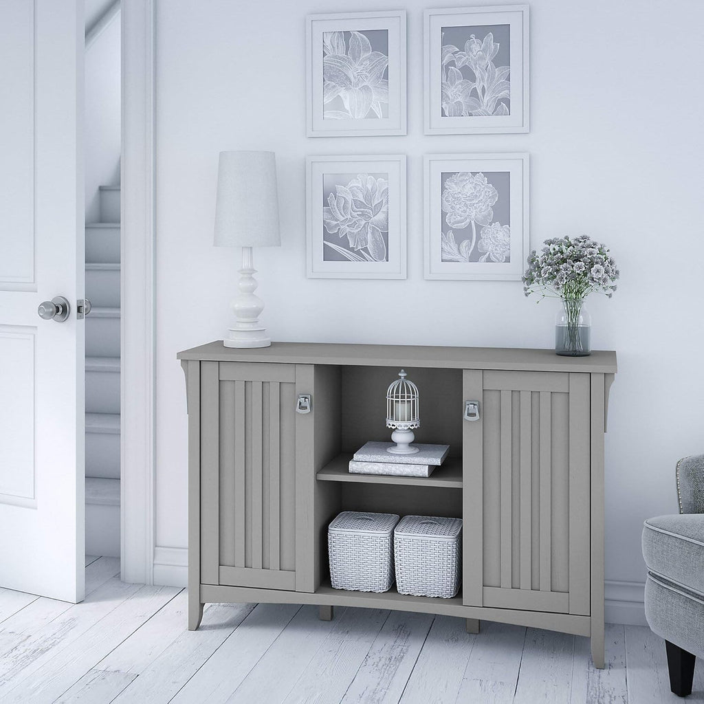 Cape Cod Gray Storage Cabinet with Doors & 6 Cube Organizer E653693