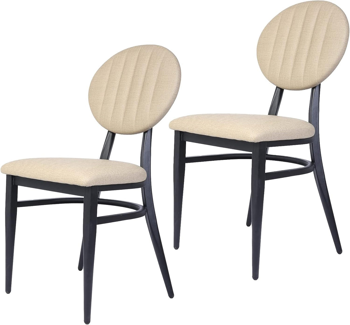 Set of 2 Metal Stackable Dining Chairs with Wood Seat S843771