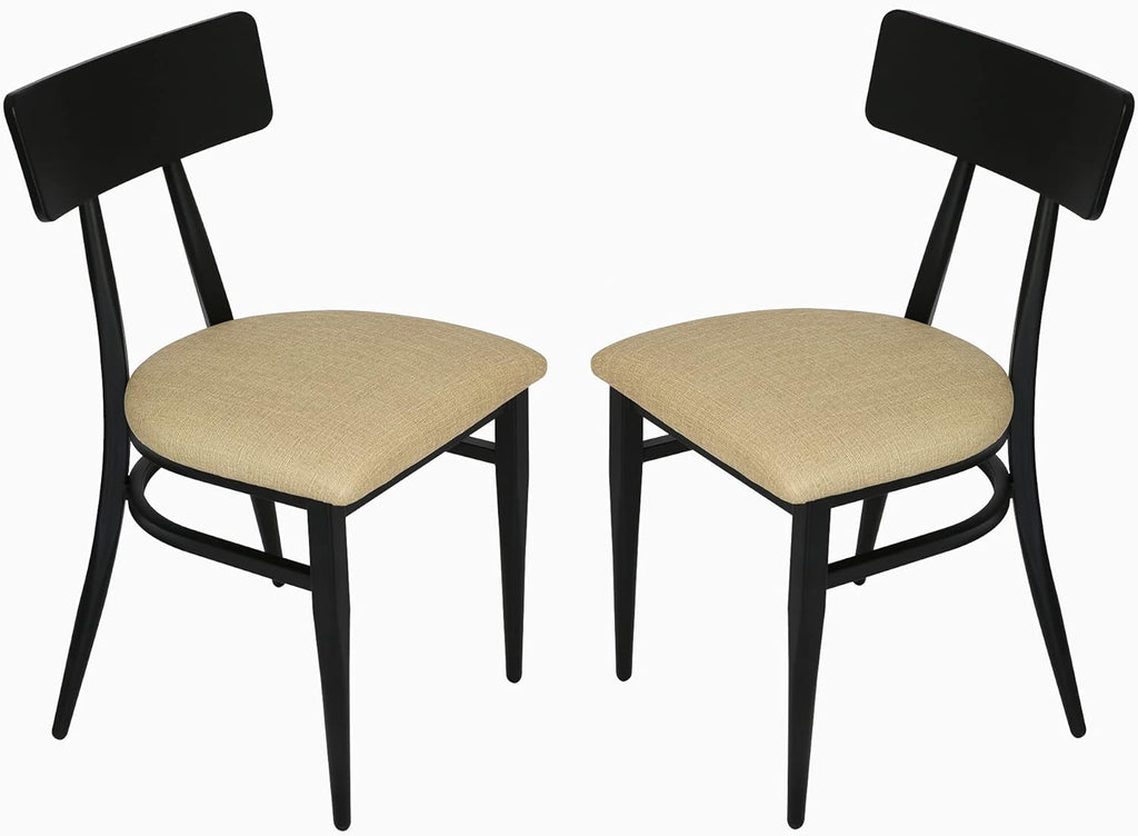 Set of 2 Metal Stackable Dining Chairs with Wood Seat S843771