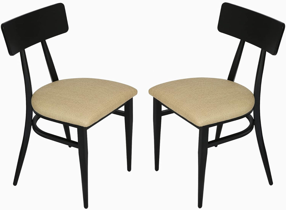 Set of 2 Metal Stackable Dining Chairs with Wood Seat S843771