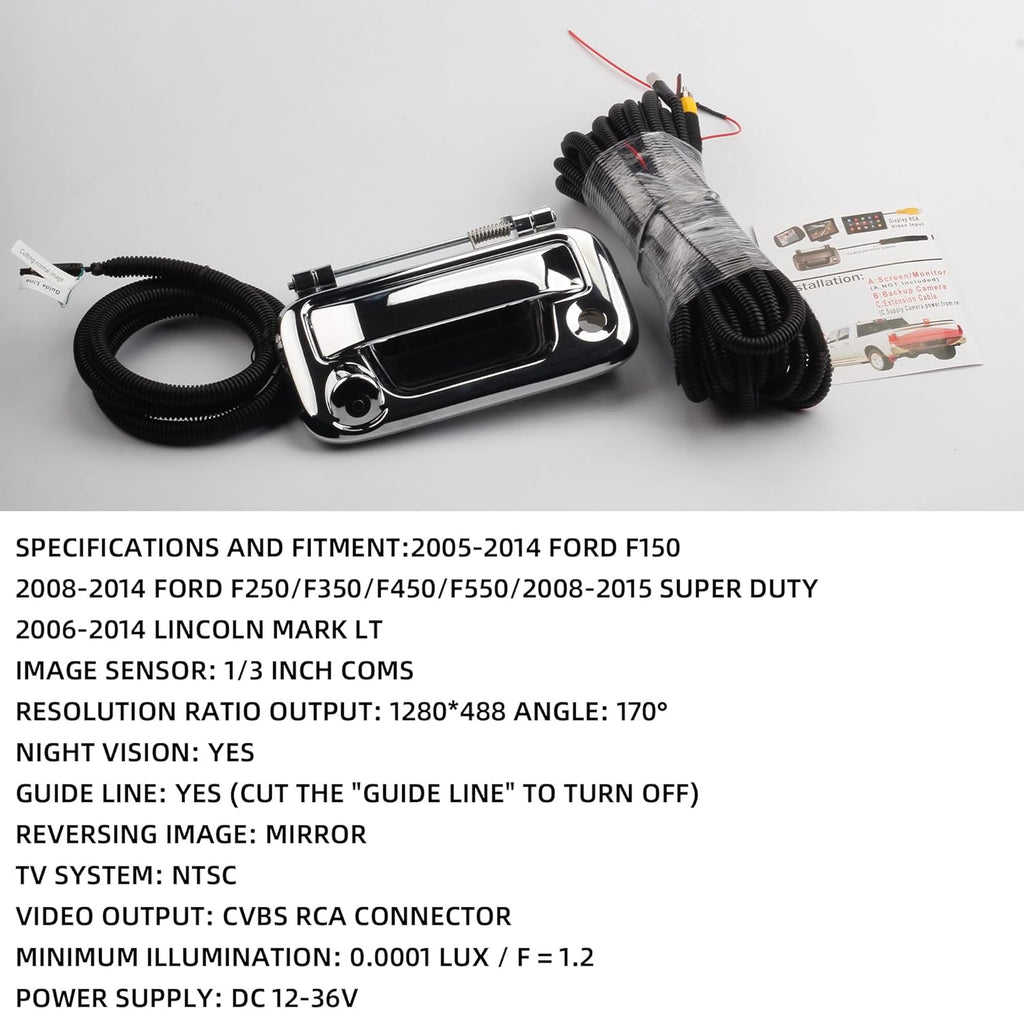 Tailgate Handle with Backup Camera Chrome S8926