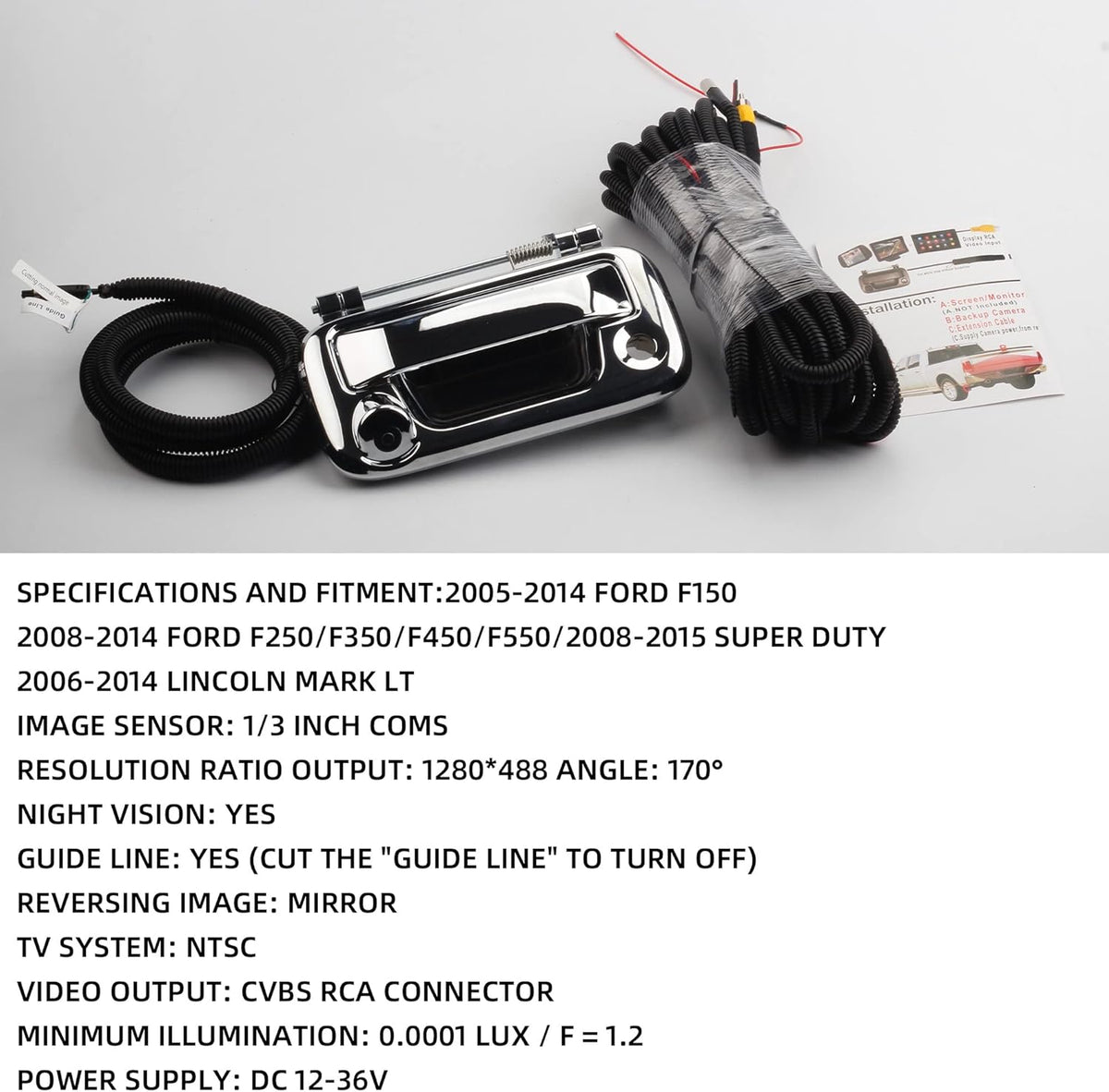Tailgate Handle with Backup Camera Chrome S8926