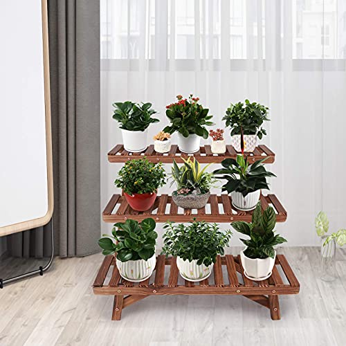 3 Tier Ladder Shelf Wood Plant Stand Q717
