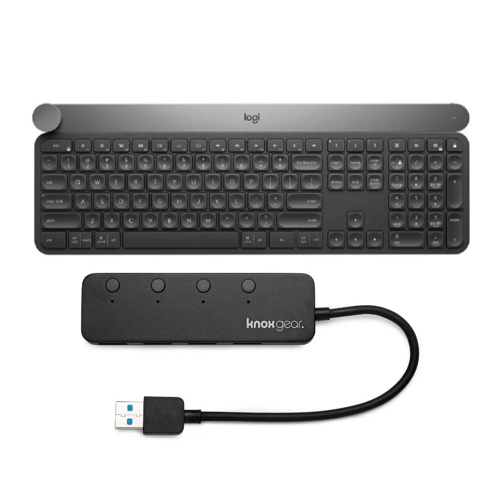 Wireless Keyboard with Creative Input Dial and 4 Port USB 3.0 HUB W3239