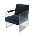 Navy Acrylic Velvet Accent Chair D30314