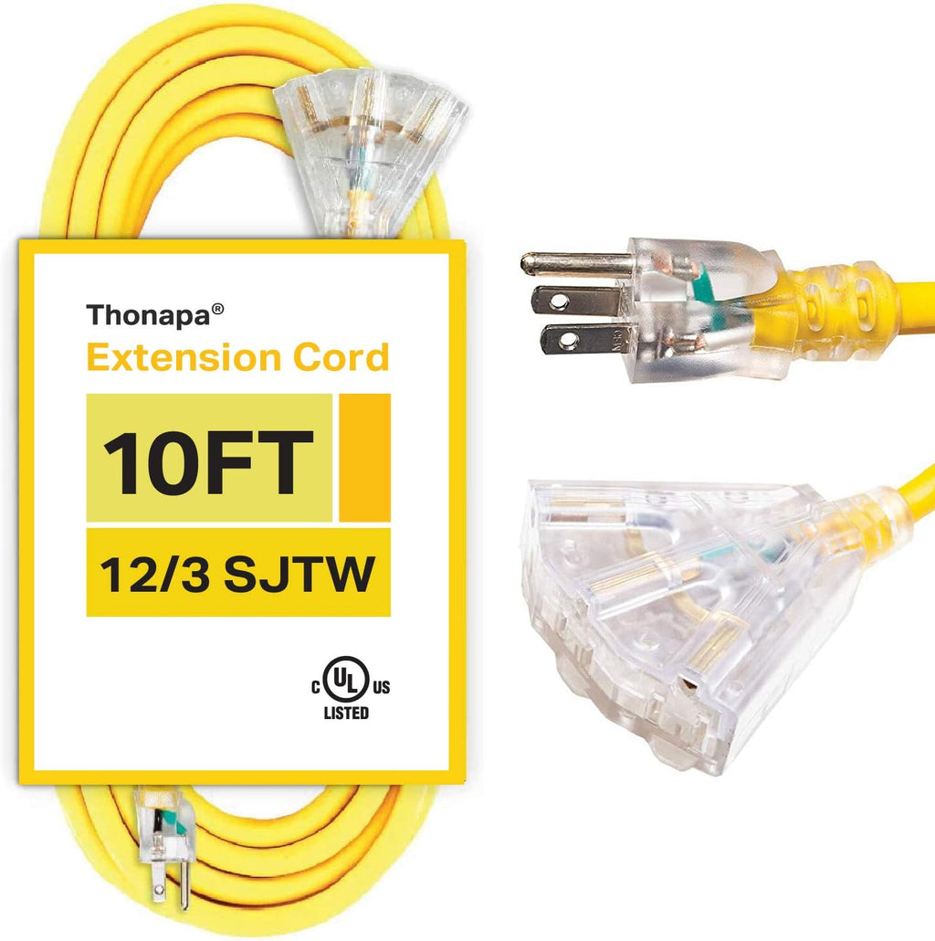 50 Foot Lighted Outdoor Extension Cord with 3 Outlets Y8195