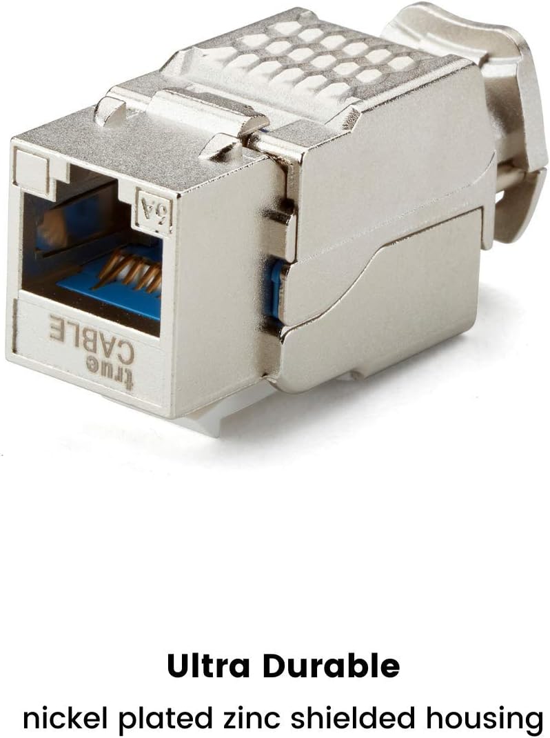 Cat6A Toolless Shielded Keystone Jack, RJ45 Female, 12 Pack N315