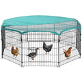 Large Metal Chicken Coop with Cover H8648