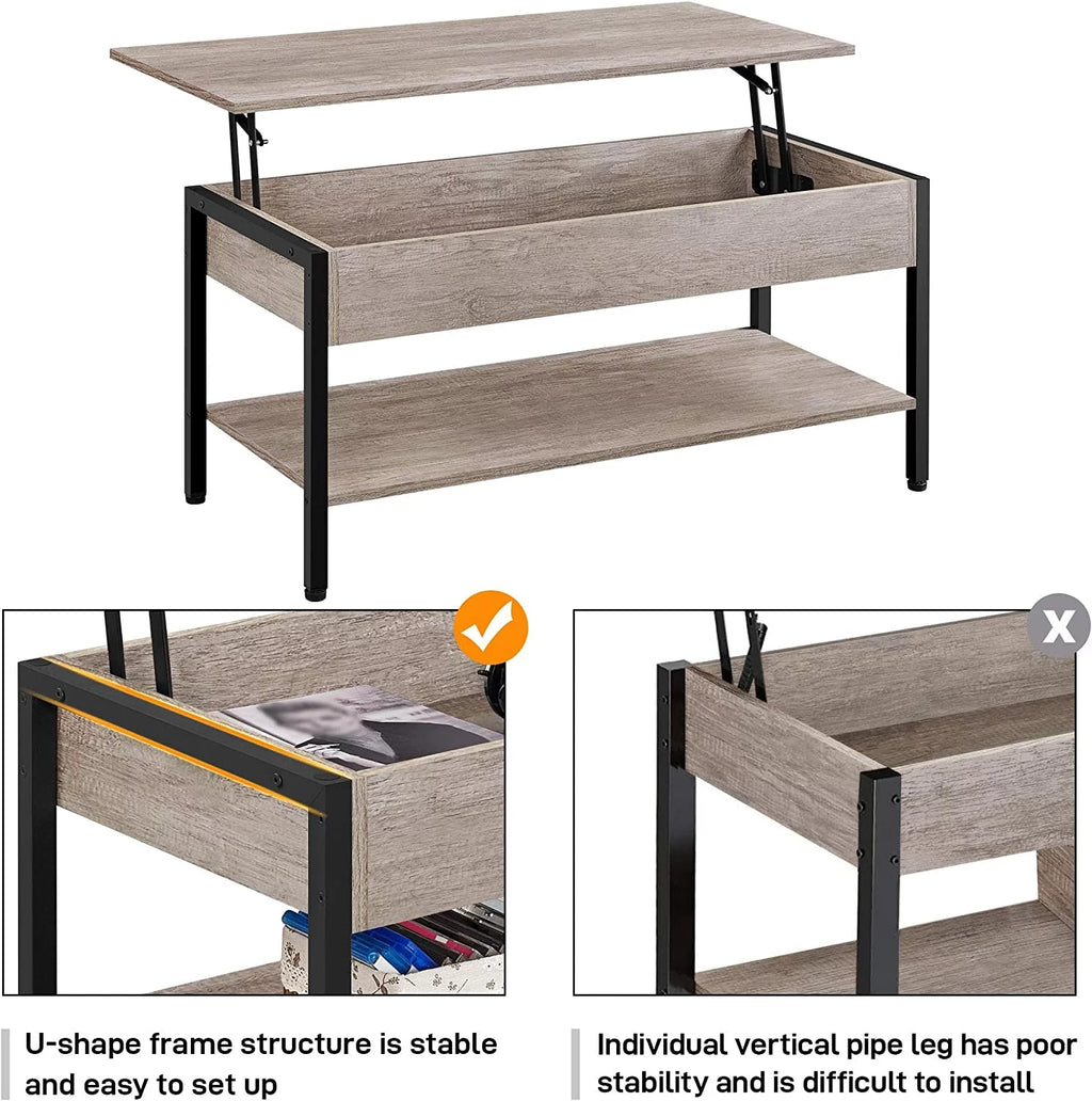 Lift Top Coffee Table Set of 3 with Hidden Storage B31554