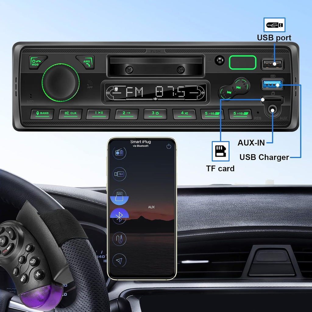 Single Din Car Stereo with Bluetooth MP3 Player, Pack of 2 E5006