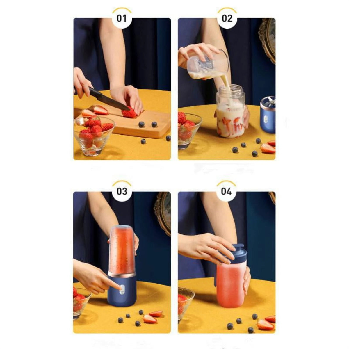 6 Blades Portable USB Juicer Cup N37224