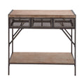 Brown Industrial Metal Console Table C2829