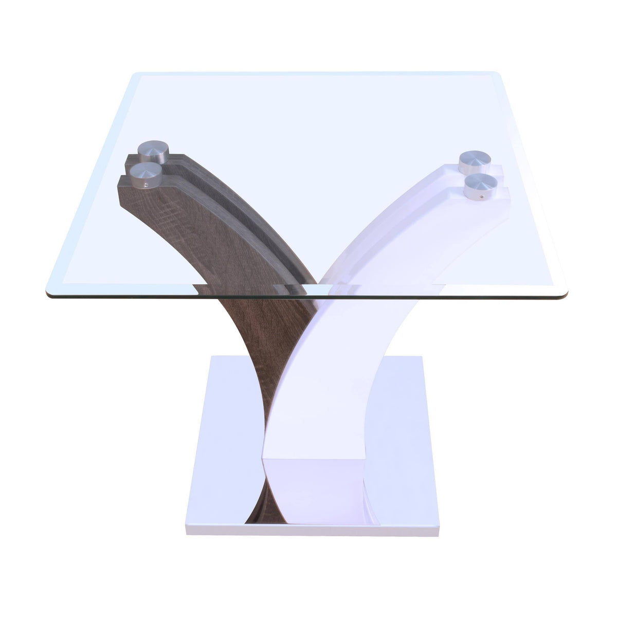 Clear Glass White Walnut Sofa Table J803