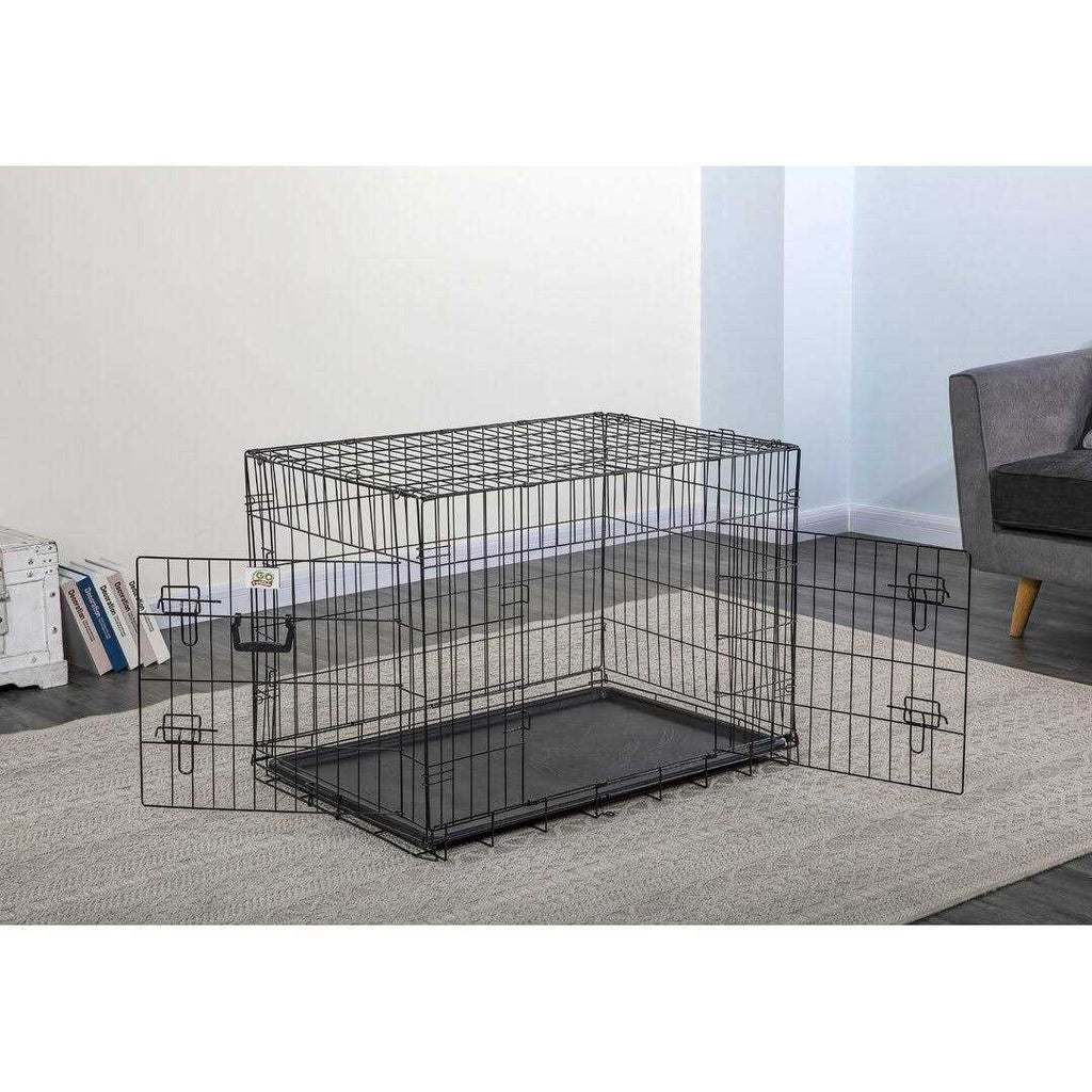 2-Door Metal Dog Crate with Divider V7626