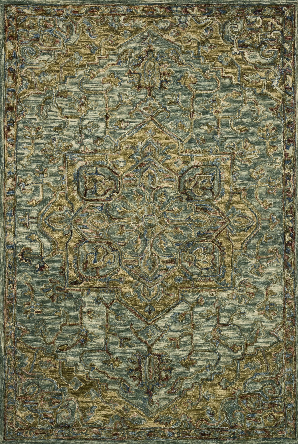 Dark Green Tobacco 9'3 x 13' Rug T77055