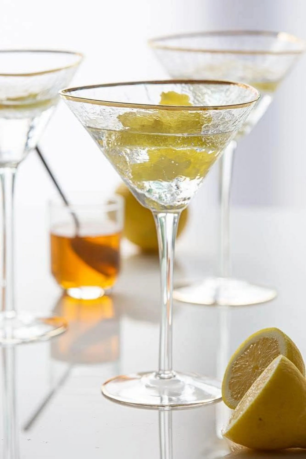 Handmade Hammered Martini Glasses Set Of 2 Y60464
