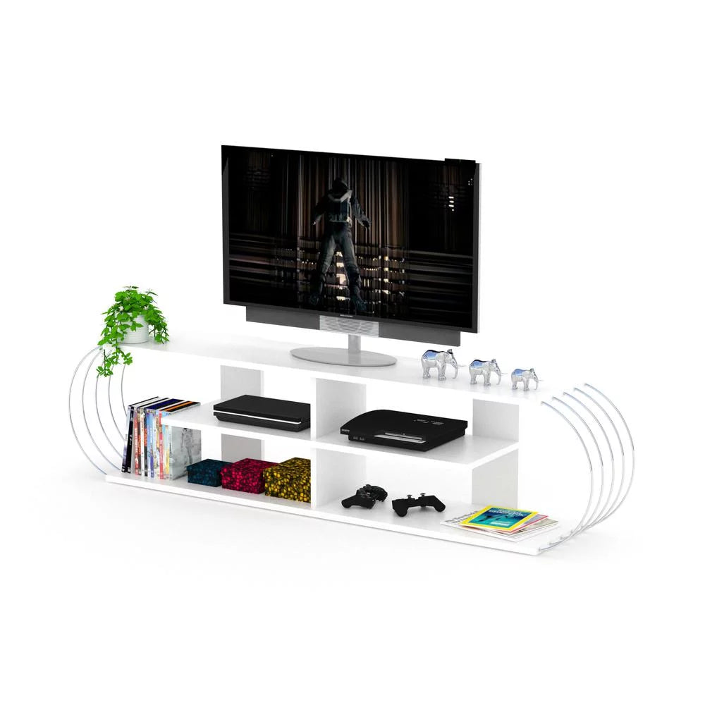White Chrome Tv Unit K8394