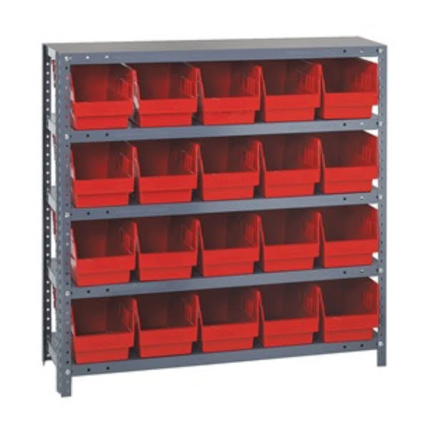 Red 20 Bins Bin Shelving E721302