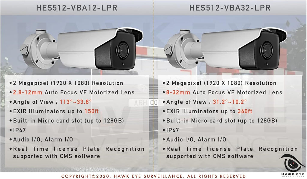2MP License Plate Recognition IP PoE Bullet Camera with Motorized 8-32mm Lens D375000