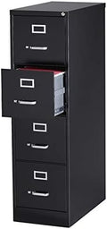 4 Drawer 26.5 Deep Letter File Cabinet in Black S1751