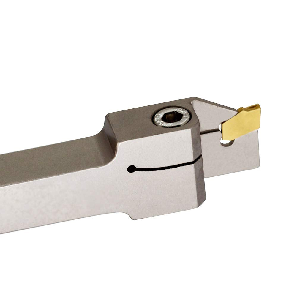 1/2 Indexable Lathe Grooving Parting Holder with 10 Pieces GTN-2 Heavy Duty Nickel Plated Right-Hand Cut Off Tool Carbide Inserts S2901