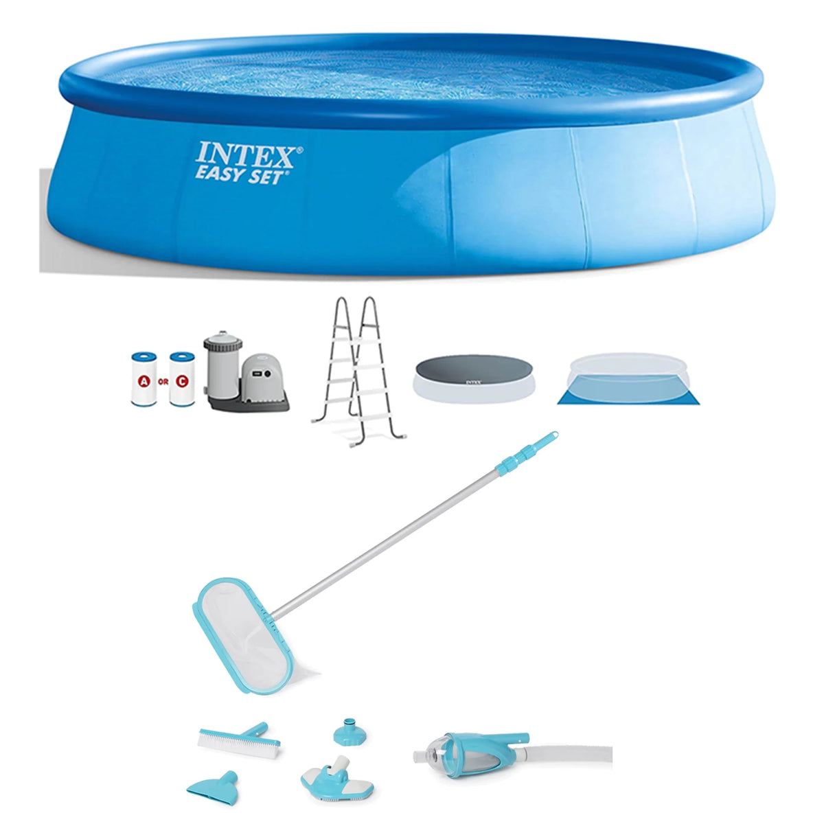 18'x48 Inflatable Pool with Pump, Ladder & Maintenance Kit H815053