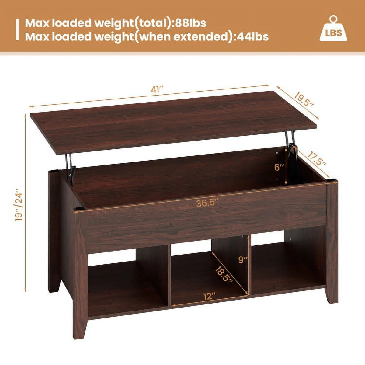 Lift-Top Coffee Table with Storage P59047