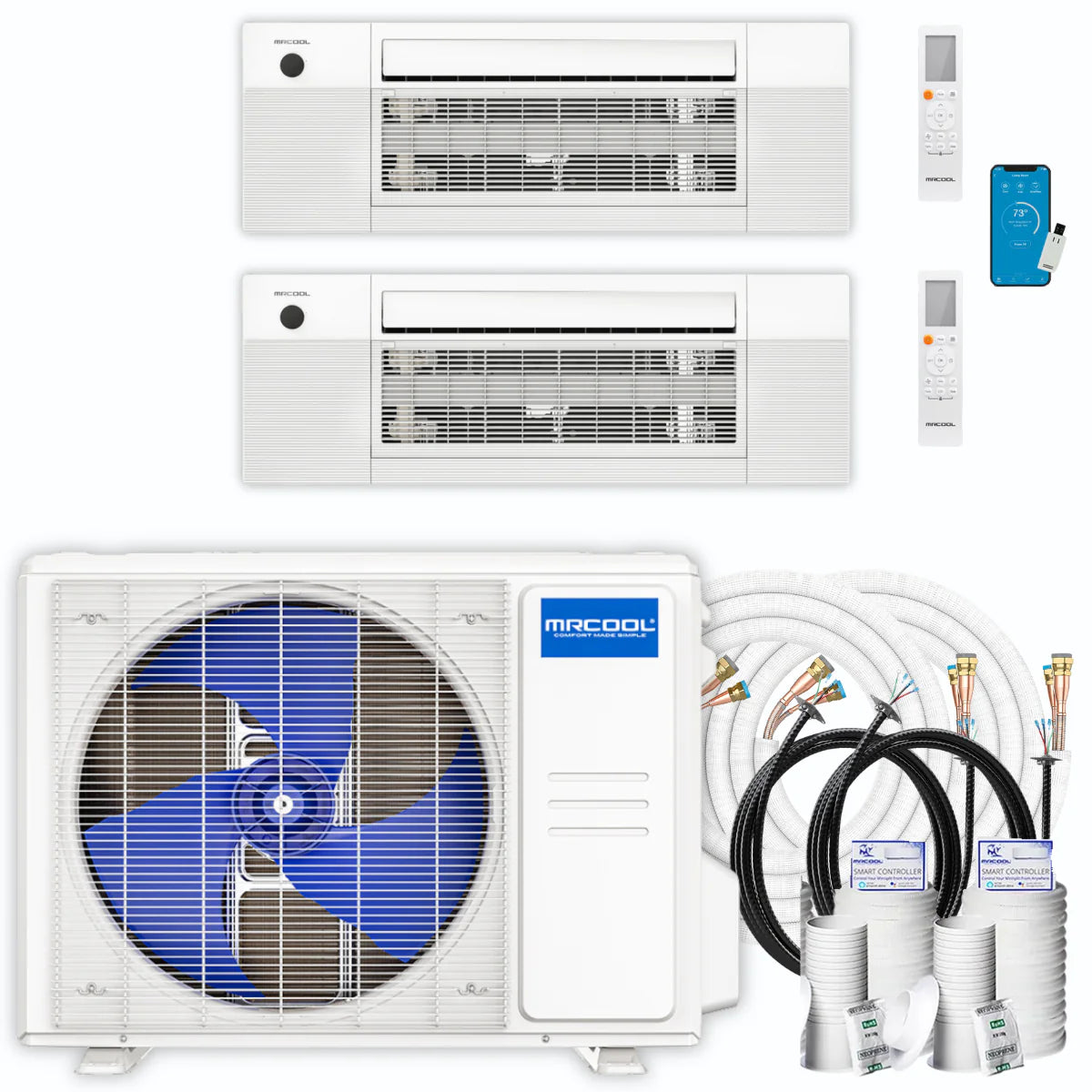 36,000 BTU 2 Zone Ceiling Cassette Ductless Air Conditioner and Heat Pump G272754