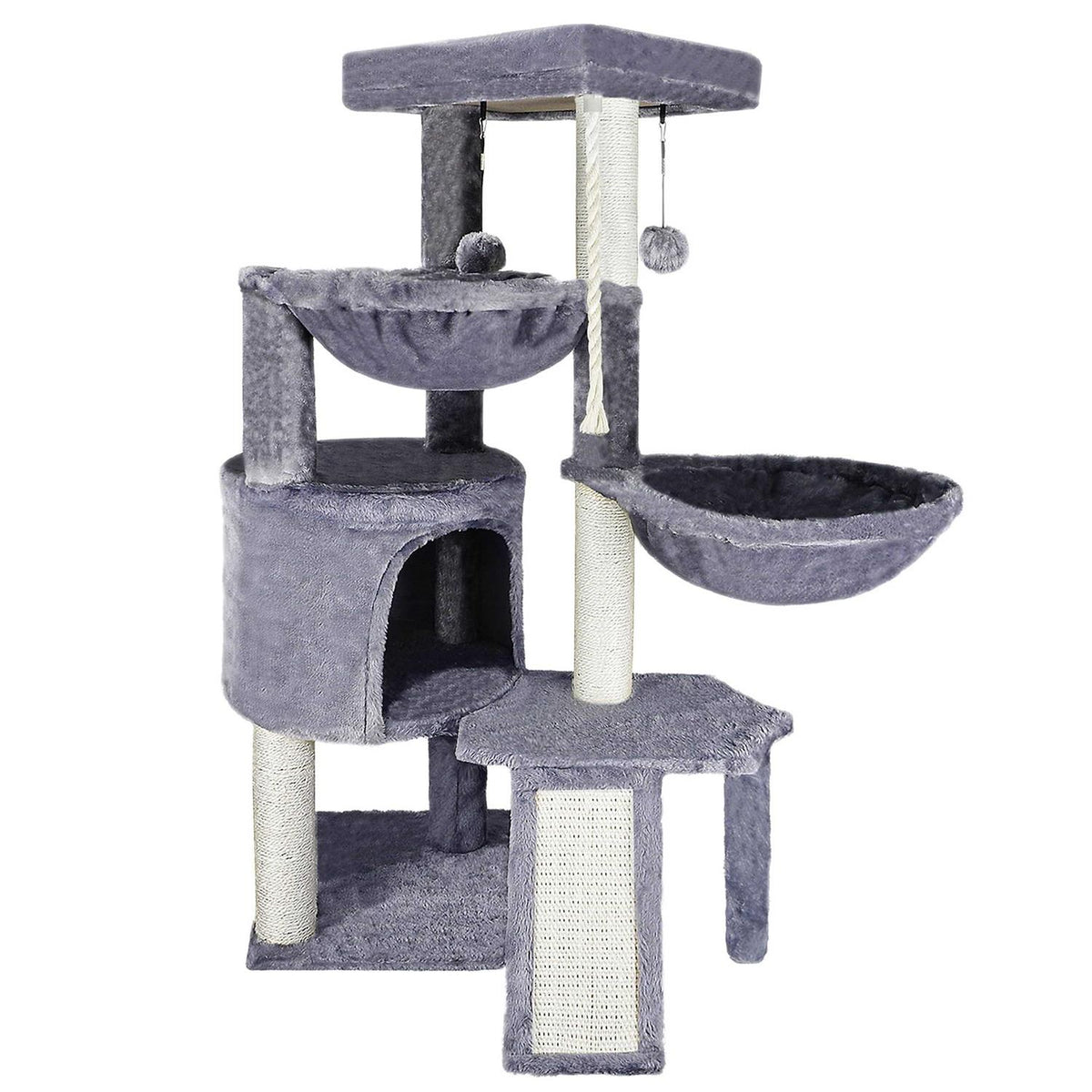 Three Layer Cat Tree with Cat Condo and Two Hammocks G95298