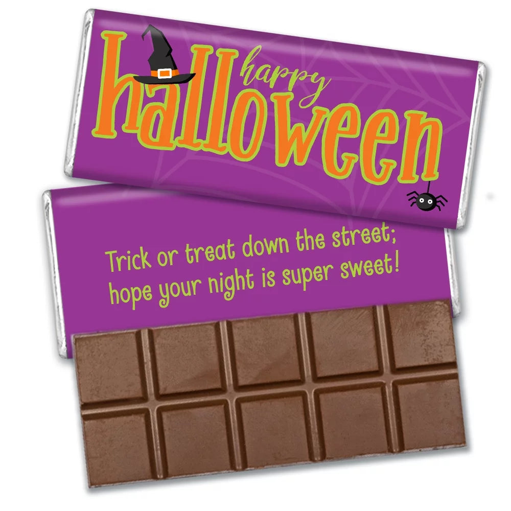 36 Pcs Halloween Candy Favors Belgian Chocolate Bars Purple I2754
