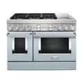48 in. Double Oven Dual Fuel Range with Self-Cleaning and True Convection in Misty Blue J403096