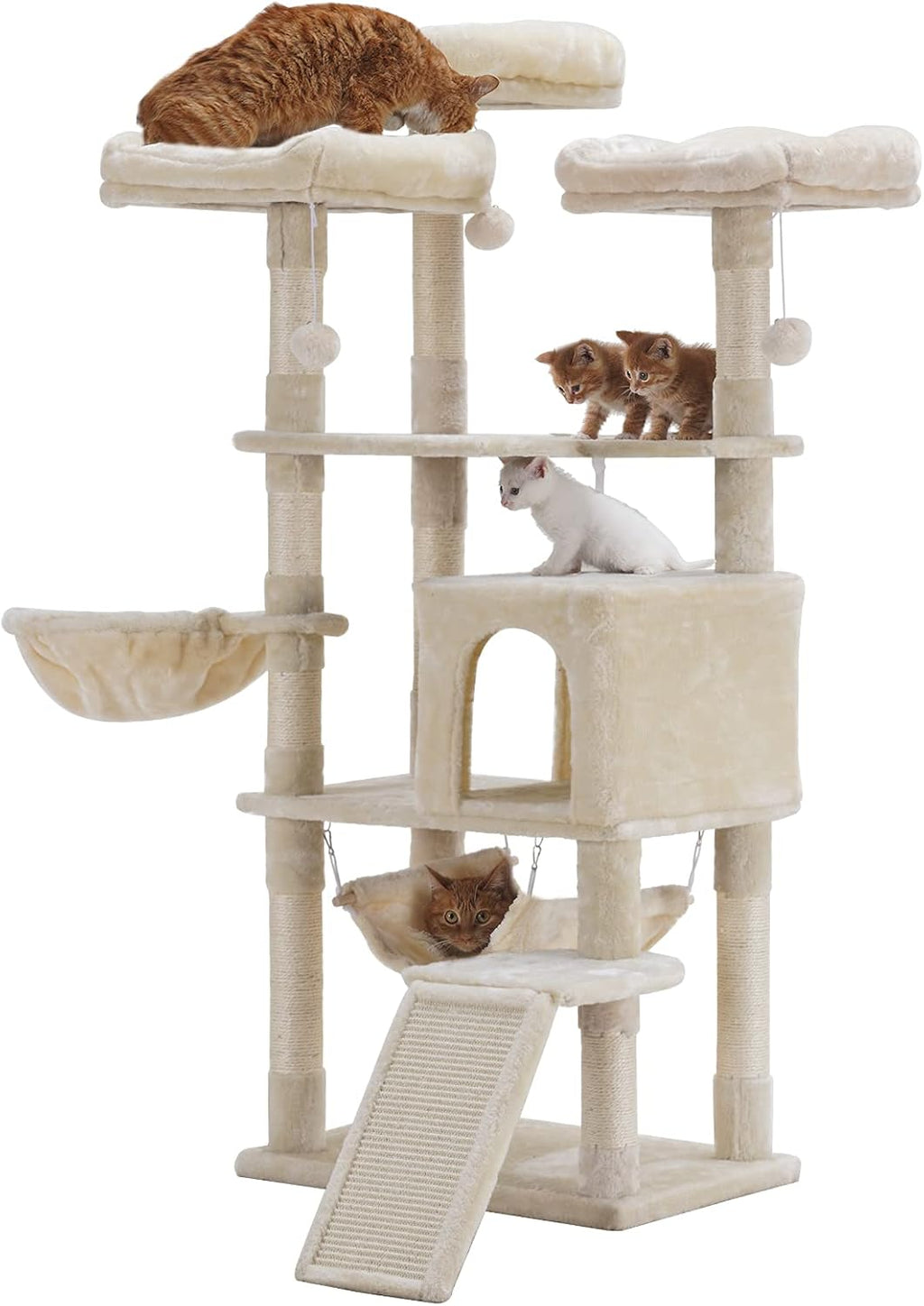 Smoky Gray Cat Tree with Scratching Posts V7647