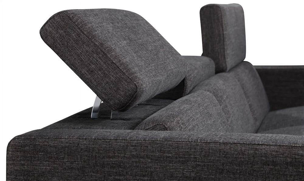 Dark Gray Polyester Fabric Power Reclining Sectional L2156