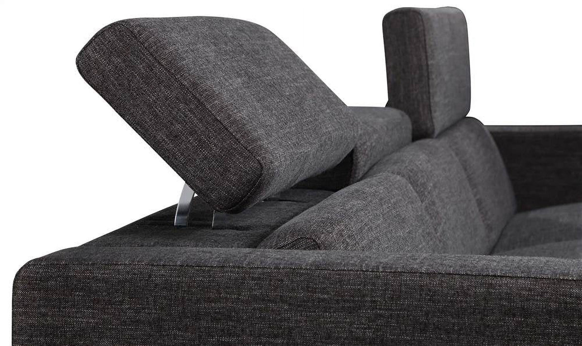 Dark Gray Polyester Fabric Power Reclining Sectional L2156