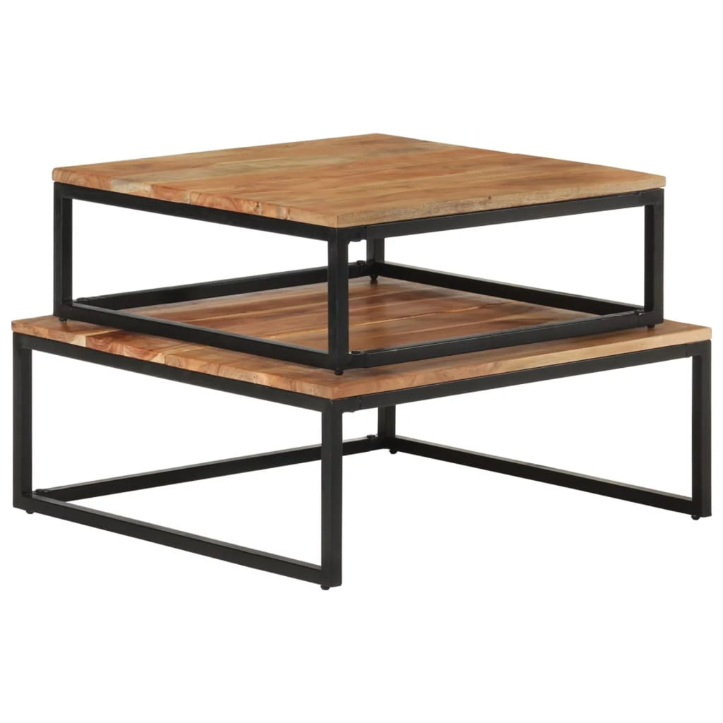 Nesting Coffee Tables 2 pcs Solid Acacia Wood B904175