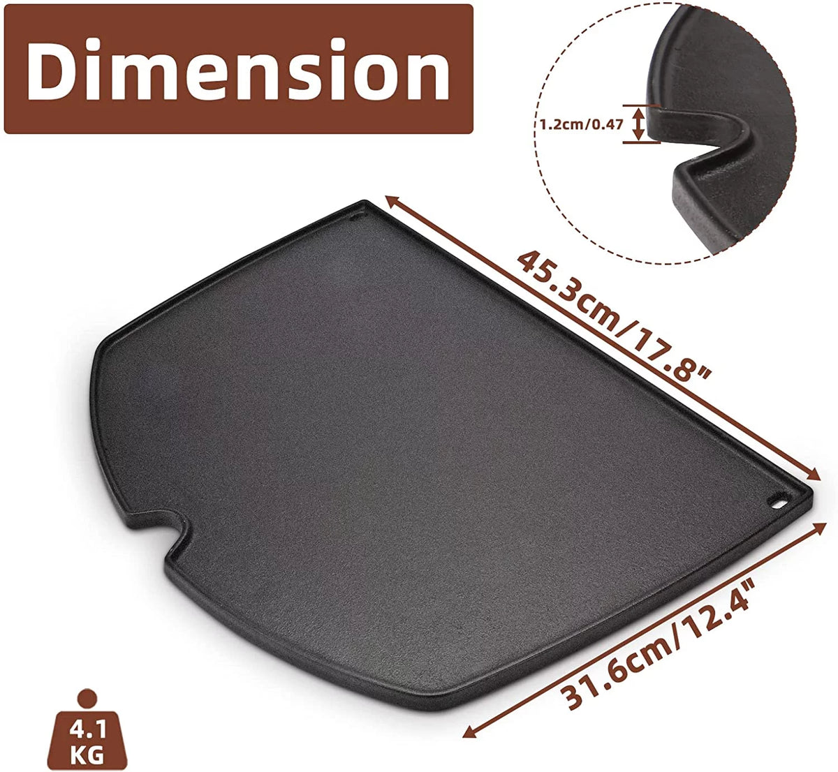 Cast Iron Cooking Griddle for Gas Grills, 15.3 x 10.8 inches G591