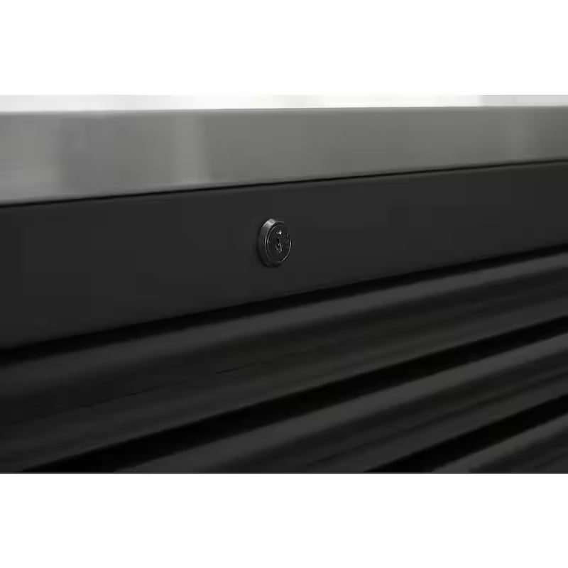 84 in. Heavy Duty Matte Black Mobile Workbench Tool Chest with Stainless Steel Work Top Z434