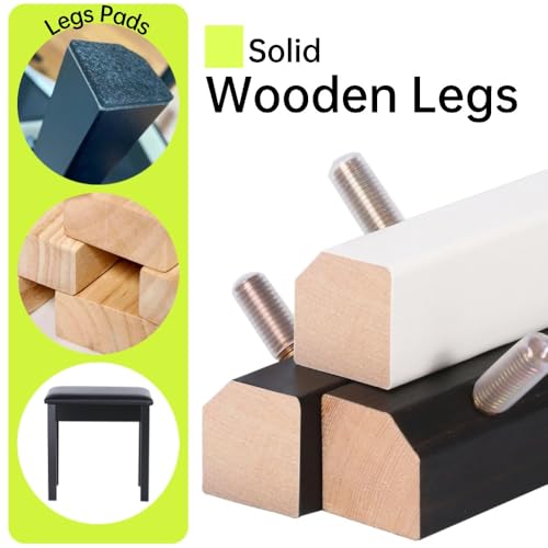 Solid Wood Padded Piano Bench with Storage V1625