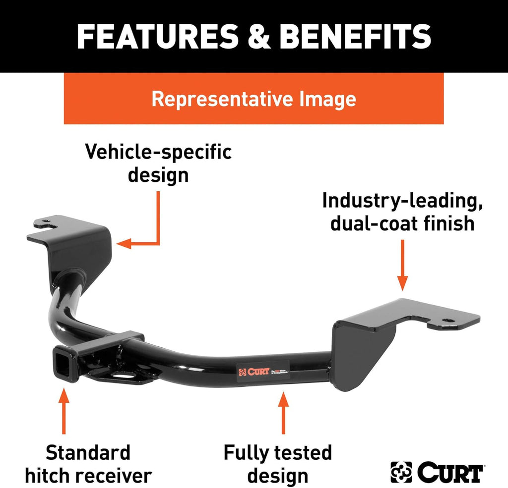 Class 1 Trailer Hitch, 1-1/4-Inch Receiver, Black G31272