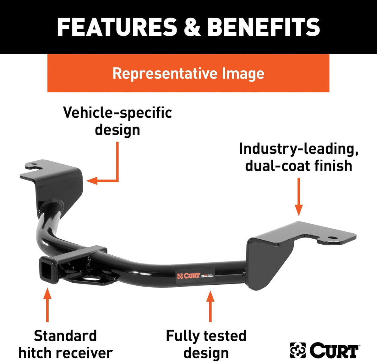 Class 1 Trailer Hitch, 1-1/4-Inch Receiver, Black G31272