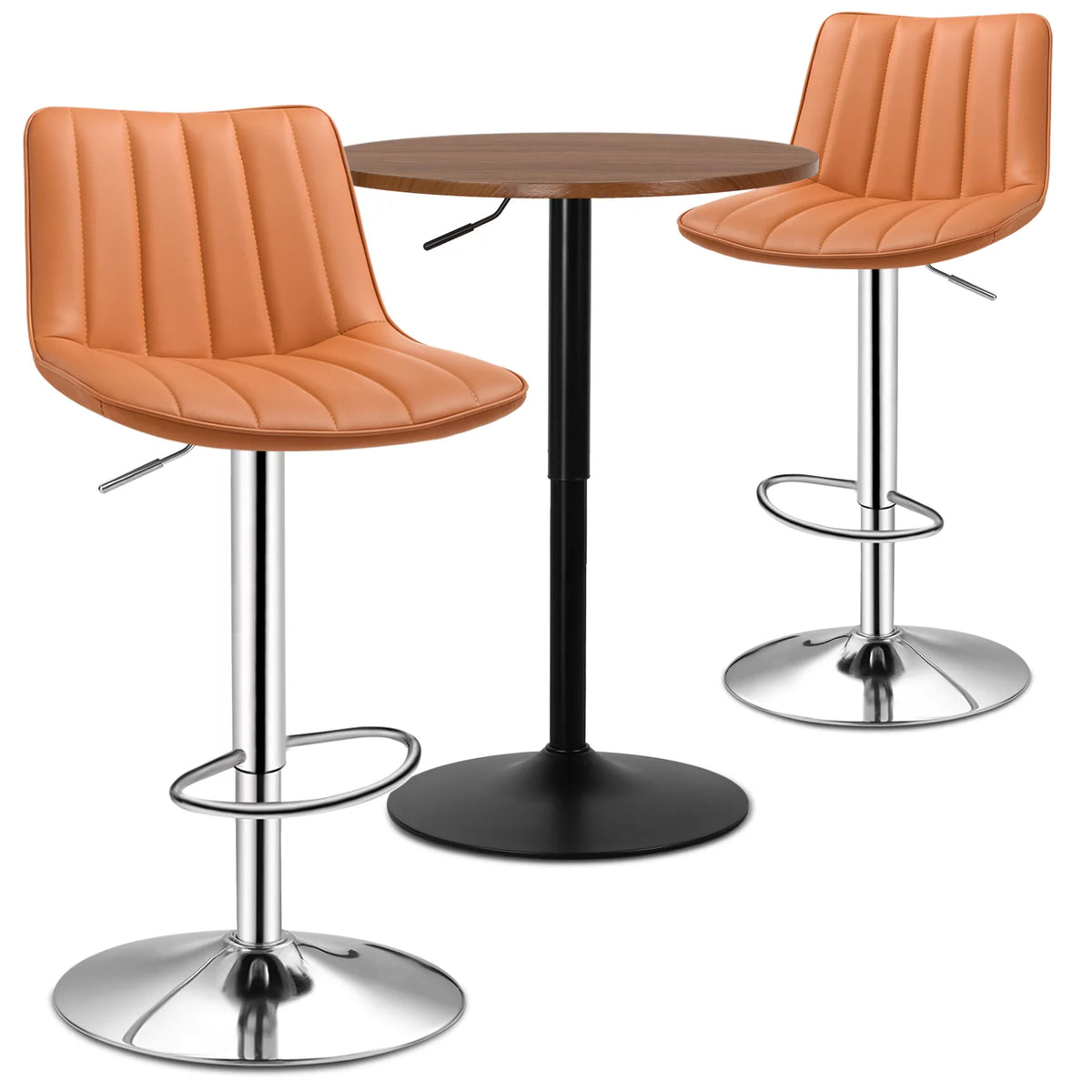 3 Pieces Bar Table and Chair Set Brown K670