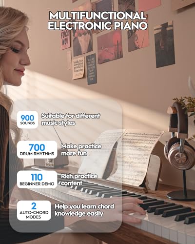 88 Keys Hammer-Action Weighted Digital Piano with Stand S944857