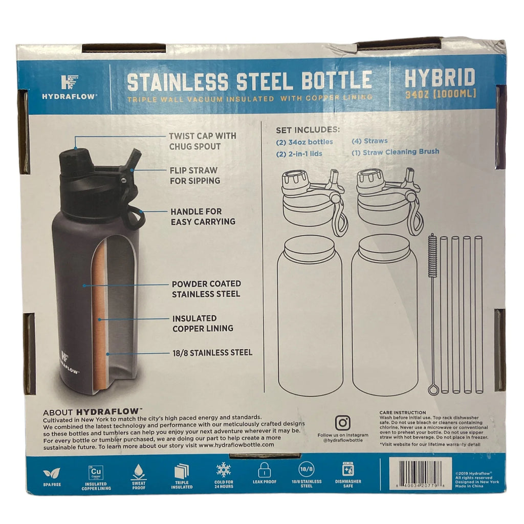 Blue/Pink 34-oz Stainless Steel Insulated Bottles P337902
