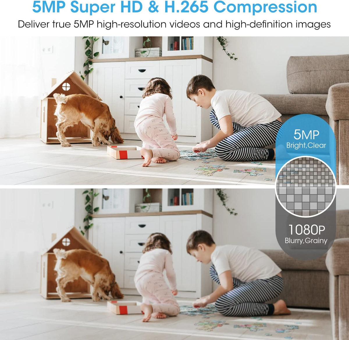 5MP Security Camera with Night Vision, 2-Way Audio, Pack of 2 K642