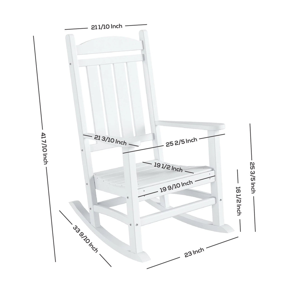 Plastic Outdoor Rocking Chairs Set of 2, Turquoise V347
