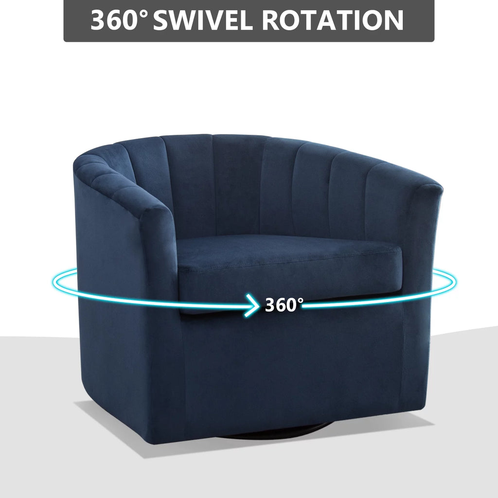 Blue Velvet Swivel Accent Chair P82501
